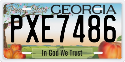 GA license plate PXE7486