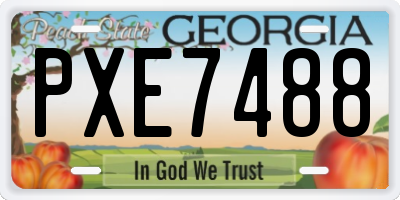 GA license plate PXE7488