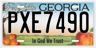GA license plate PXE7490
