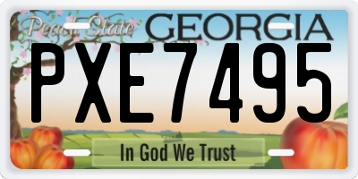 GA license plate PXE7495