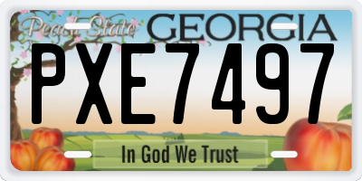 GA license plate PXE7497