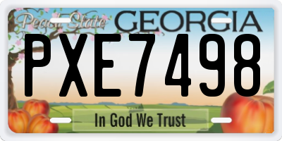 GA license plate PXE7498