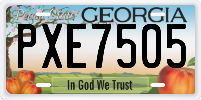 GA license plate PXE7505