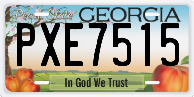 GA license plate PXE7515