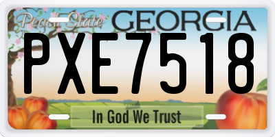 GA license plate PXE7518