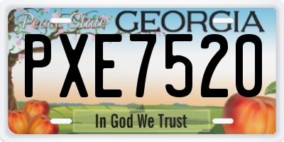 GA license plate PXE7520