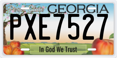 GA license plate PXE7527