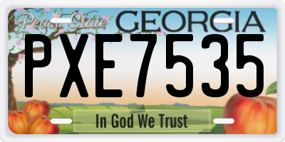 GA license plate PXE7535