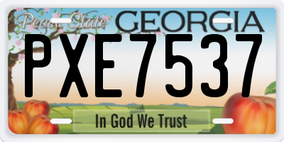GA license plate PXE7537