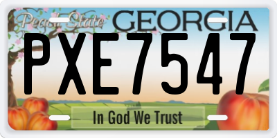 GA license plate PXE7547