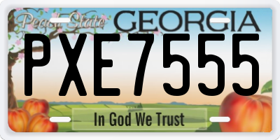 GA license plate PXE7555