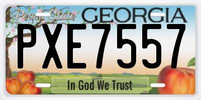 GA license plate PXE7557
