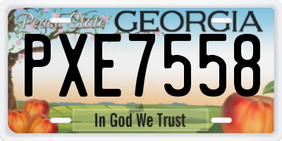 GA license plate PXE7558