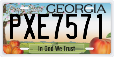 GA license plate PXE7571