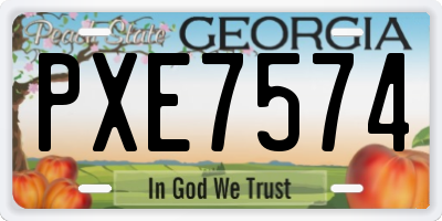 GA license plate PXE7574