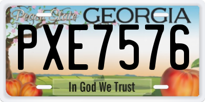 GA license plate PXE7576