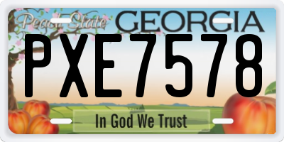 GA license plate PXE7578