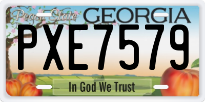 GA license plate PXE7579
