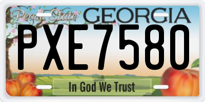 GA license plate PXE7580