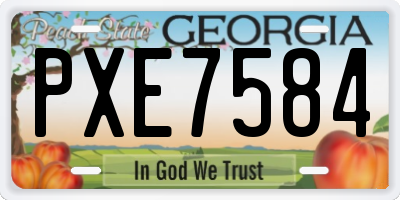 GA license plate PXE7584