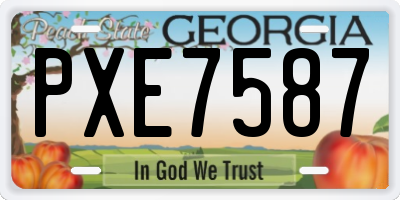 GA license plate PXE7587