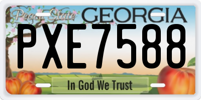 GA license plate PXE7588