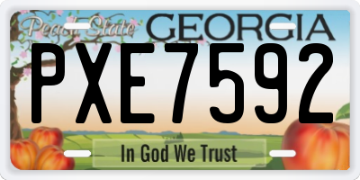 GA license plate PXE7592