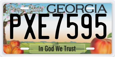 GA license plate PXE7595