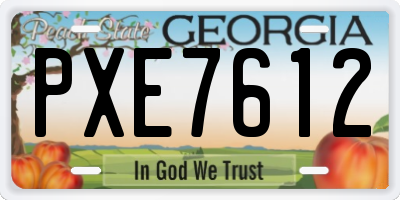 GA license plate PXE7612