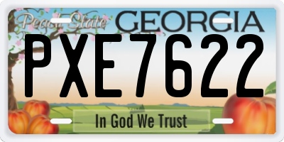 GA license plate PXE7622