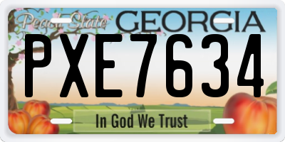 GA license plate PXE7634