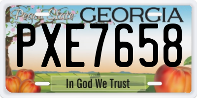 GA license plate PXE7658