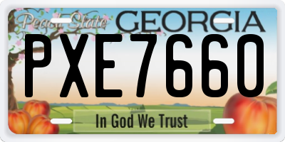 GA license plate PXE7660