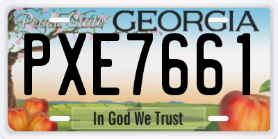 GA license plate PXE7661