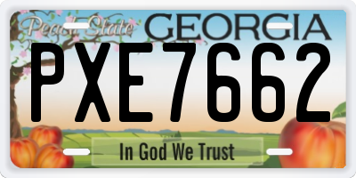 GA license plate PXE7662
