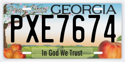 GA license plate PXE7674