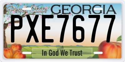 GA license plate PXE7677