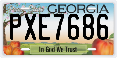 GA license plate PXE7686