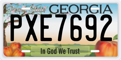 GA license plate PXE7692
