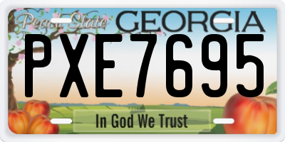 GA license plate PXE7695