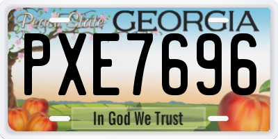 GA license plate PXE7696