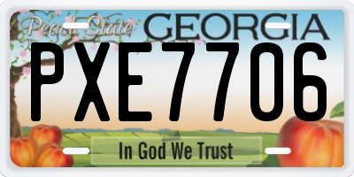 GA license plate PXE7706