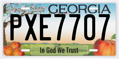 GA license plate PXE7707