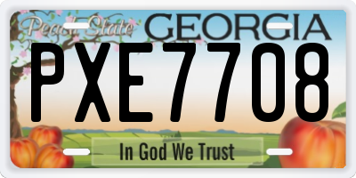 GA license plate PXE7708