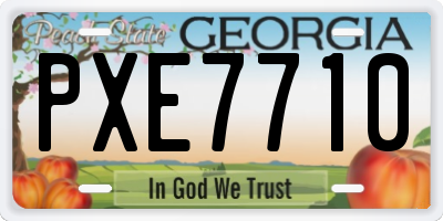 GA license plate PXE7710