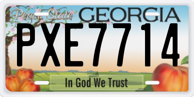 GA license plate PXE7714