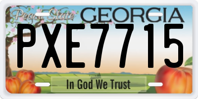 GA license plate PXE7715