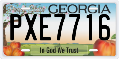GA license plate PXE7716