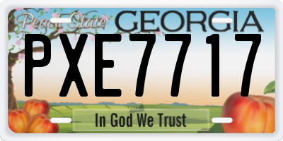 GA license plate PXE7717