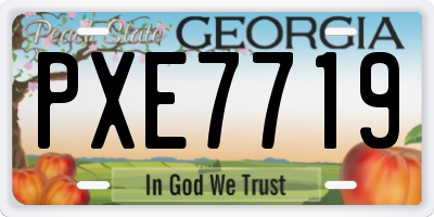 GA license plate PXE7719